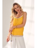 Delicate blouse with thin straps, yellow PR75001 - Online store - Boutique